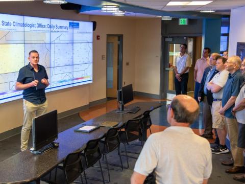 Numerous experts attend the ceremony where Penn State Meteorology and Atmospheric Science is honored for over 100 years of weather observations.